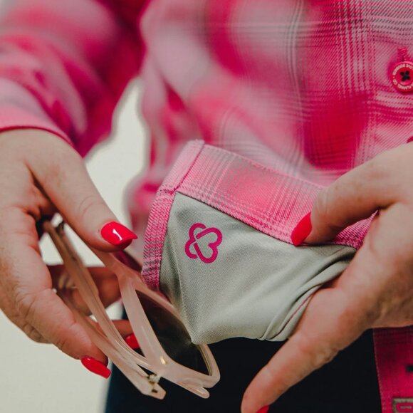 DIXXON x KEEP A BREAST Collab I LOVE BOOBIES Pink Flannel Shirt- Women's 2XL - Picture 6 of 10